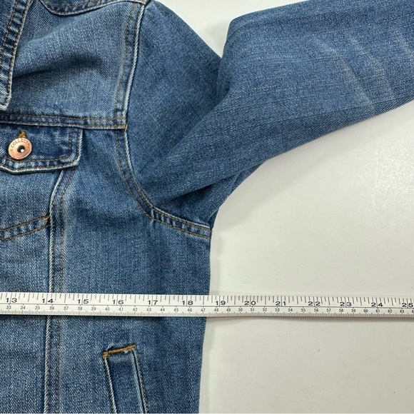 Ci Sono Blue Distressed Jean Jacket Women’s Medium Long Sleeve Classic Cotton - Picture 6 of 8